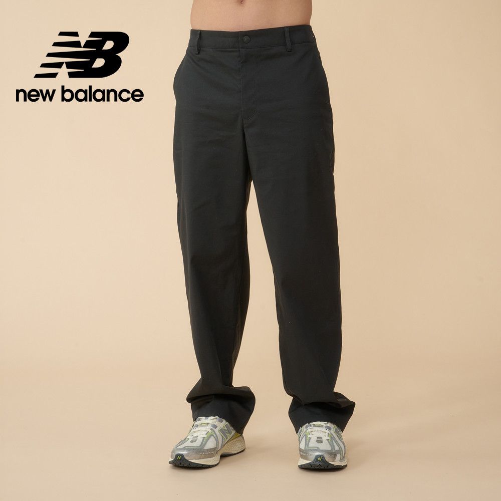 NEW BALANCE 挺版錐形長褲_男性_黑色_AMP43554BK