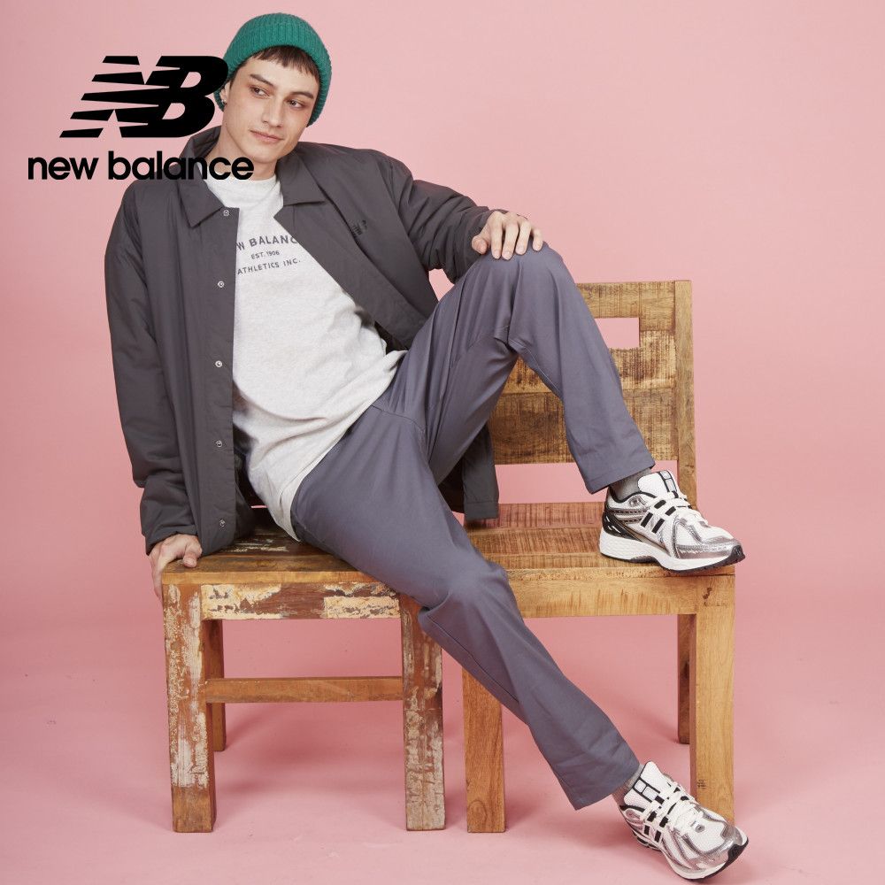 NEW BALANCE 挺版錐形長褲_男性_灰色_AMP43554GT