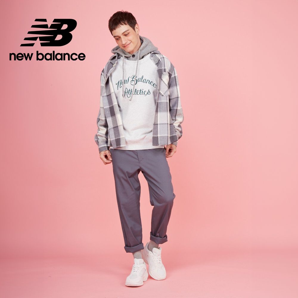 NEW BALANCE 挺版錐形長褲_男性_灰色_AMP43554GT