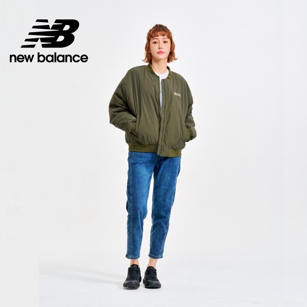 NEW BALANCE 抓皺設計飛行外套_女性_墨綠色_WJ33507KOU