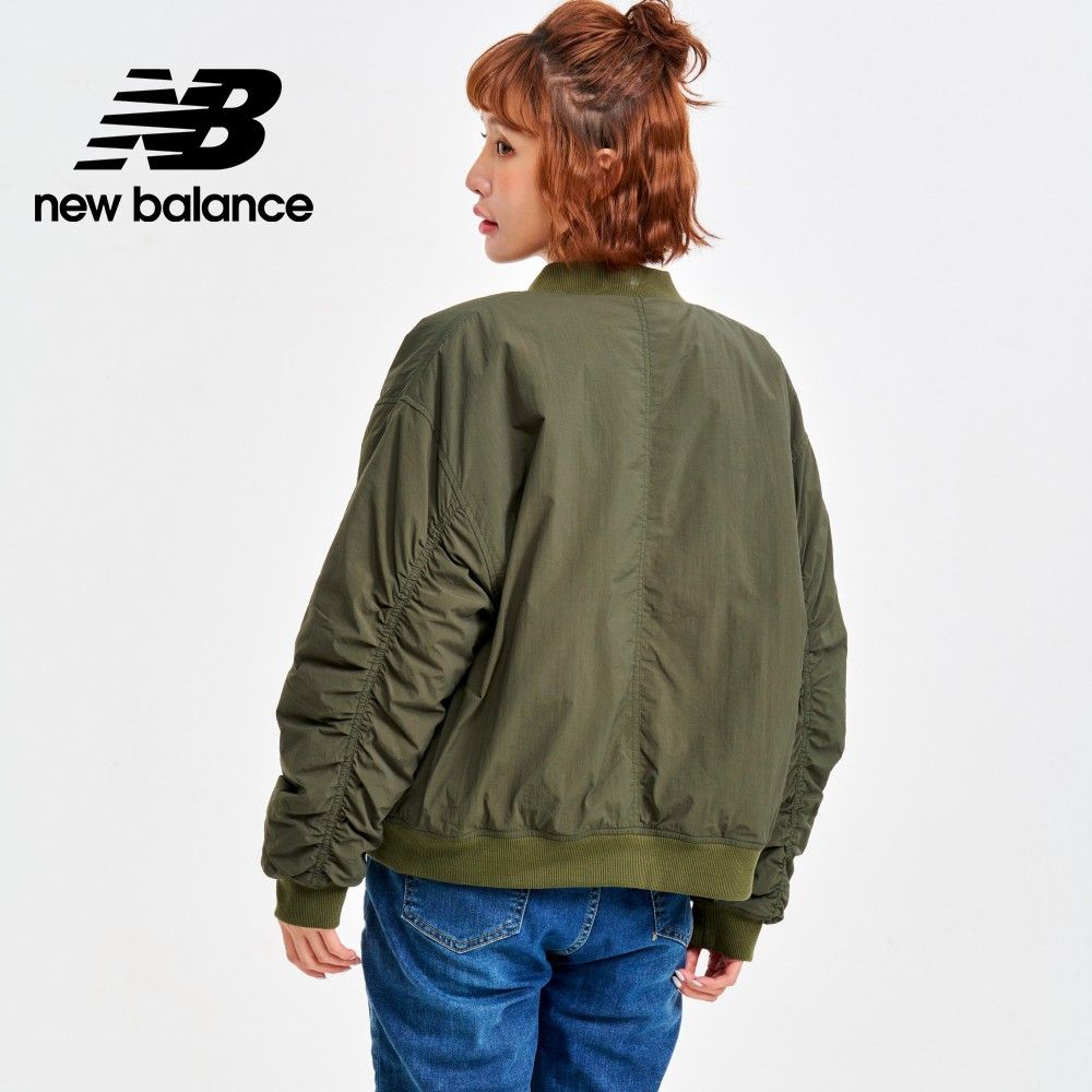 NEW BALANCE 抓皺設計飛行外套_女性_墨綠色_WJ33507KOU