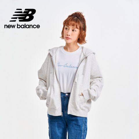 NEW BALANCE 刺繡NB休閒連帽外套_女性_淺灰色_WJ41501AHH