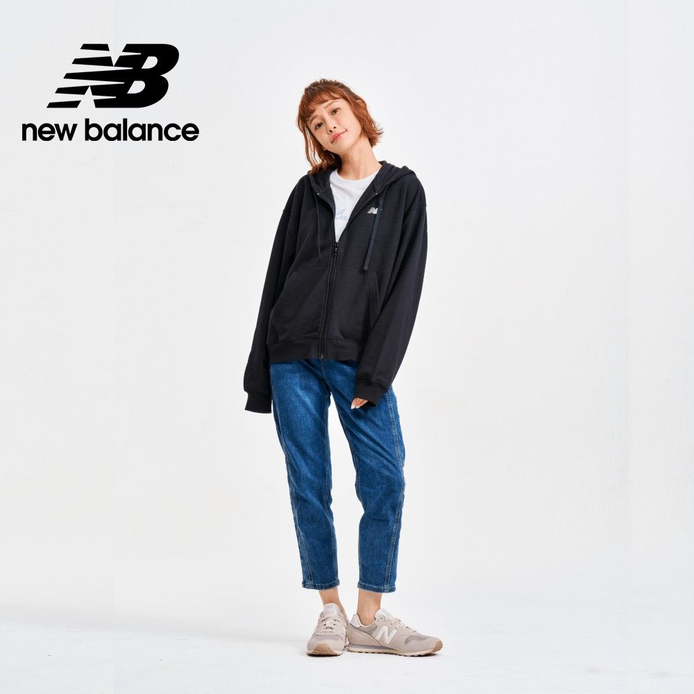 NEW BALANCE 刺繡NB休閒連帽外套_女性_黑色_WJ41501BK