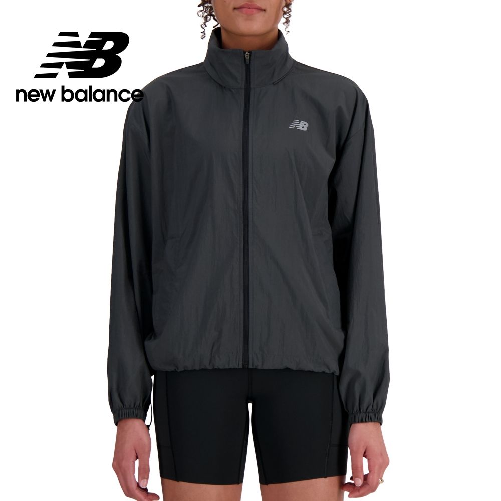 NEW BALANCE 可收納防風外套_女性_墨灰色_WJ41553ACK