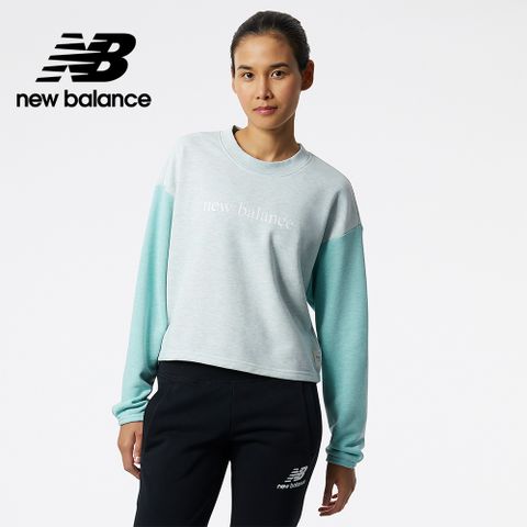 [New Balance]NB衛衣_女性_灰綠色_AWT21557LUH