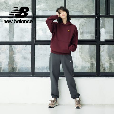 NEW BALANCE []刺繡NB連帽長袖上衣_女性_棗紅色_AWT33524NBY