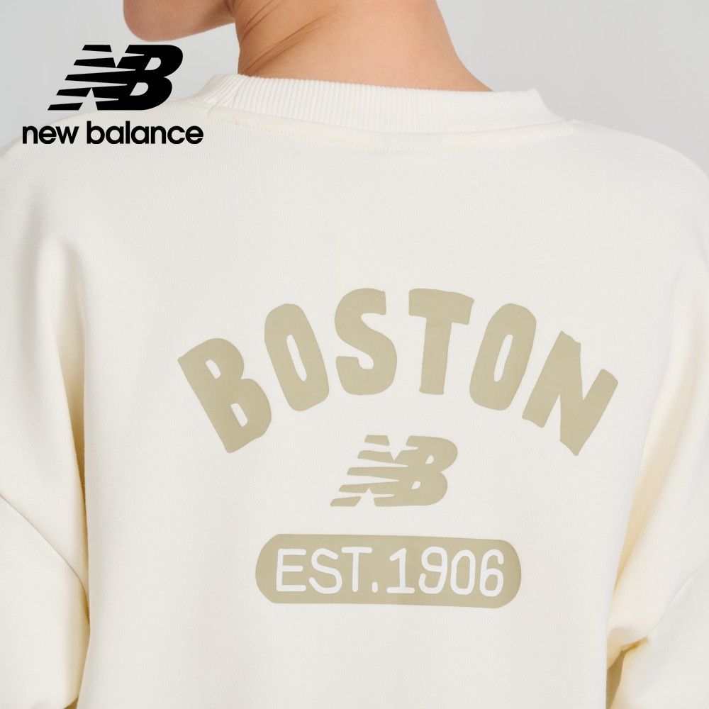 NEW BALANCE []SDS圓領英文標語長袖上衣_女性_奶油杏_AWT33317CIC