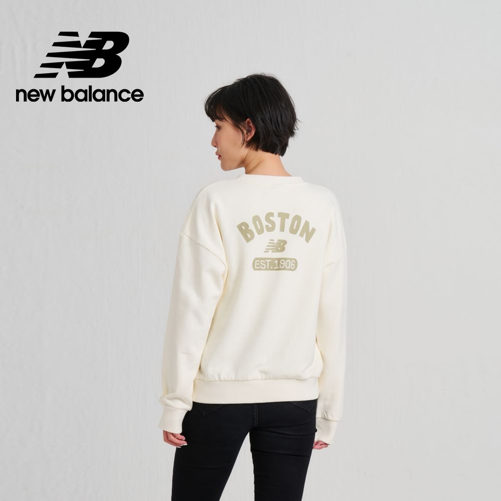 NEW BALANCE []SDS圓領英文標語長袖上衣_女性_奶油杏_AWT33317CIC