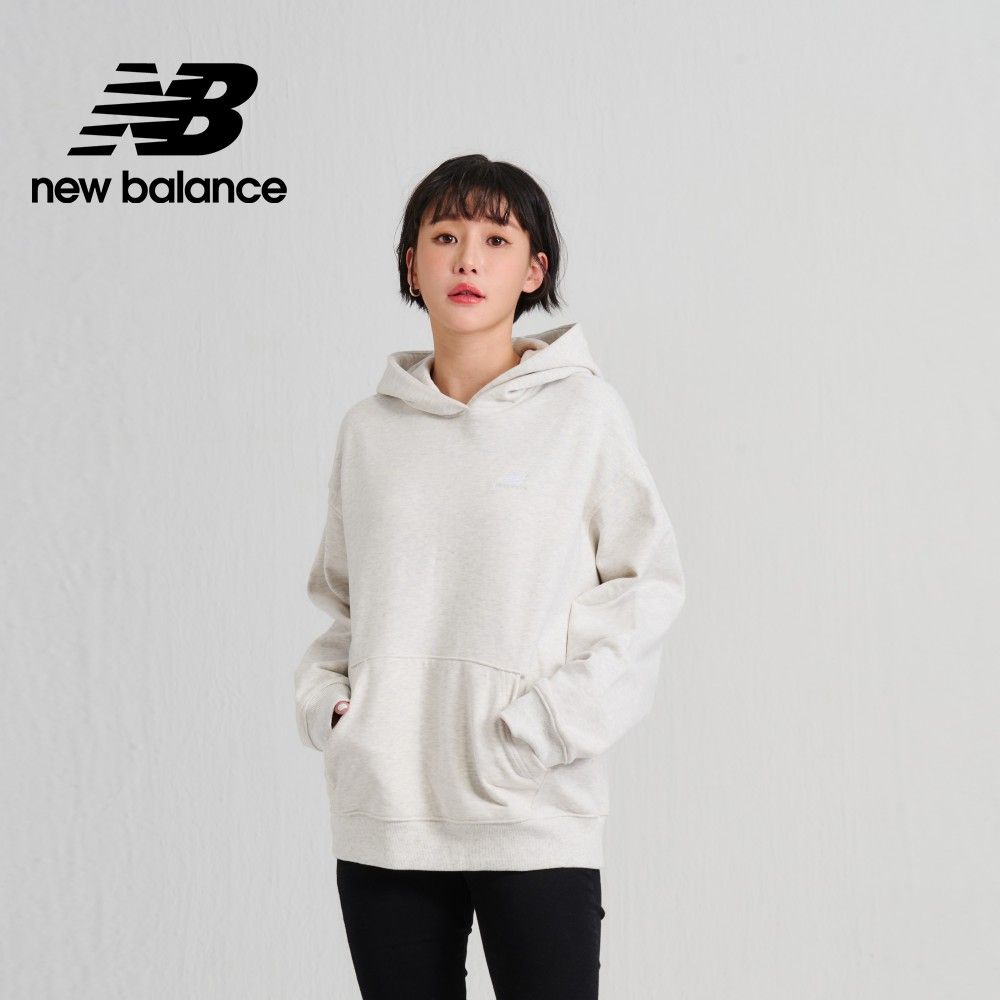 NEW BALANCE []刺繡NB連帽長袖上衣_女性_花灰色_AWT33524SAH