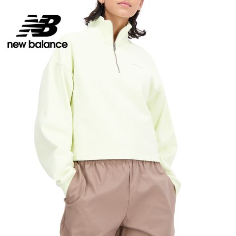 NEW BALANCE []刺繡半開襟上衣_女性_黃綠色_AWT33556POU