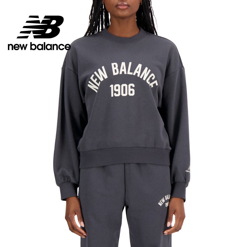 NEW BALANCE 簡約落肩長袖上衣_女性_墨灰色_WT33553ACK