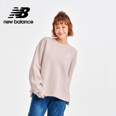 NEW BALANCE 刷毛保暖前短後長長袖上衣_女性_藕杏色_WT33532MNK