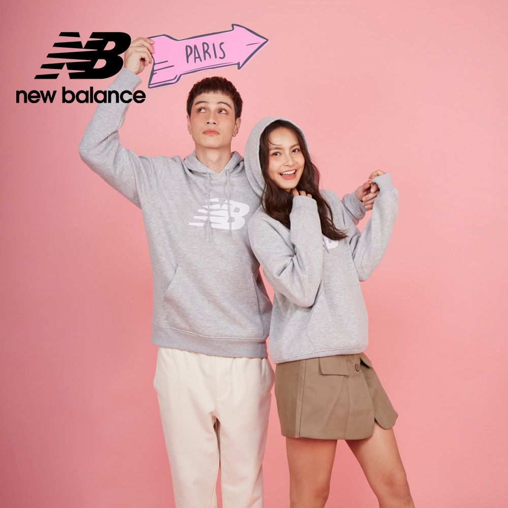 NEW BALANCE 刷毛連帽長袖上衣_女性_淺灰色_WT43524AG