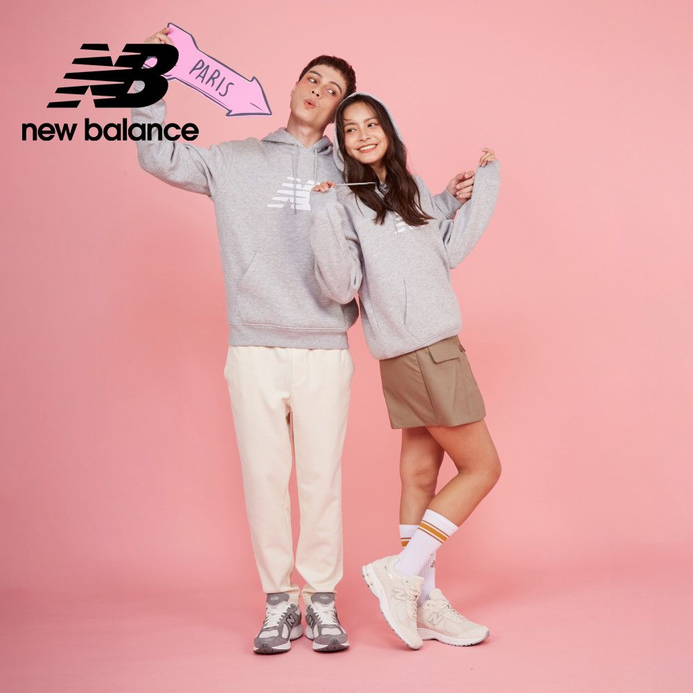 NEW BALANCE 刷毛連帽長袖上衣_女性_淺灰色_WT43524AG