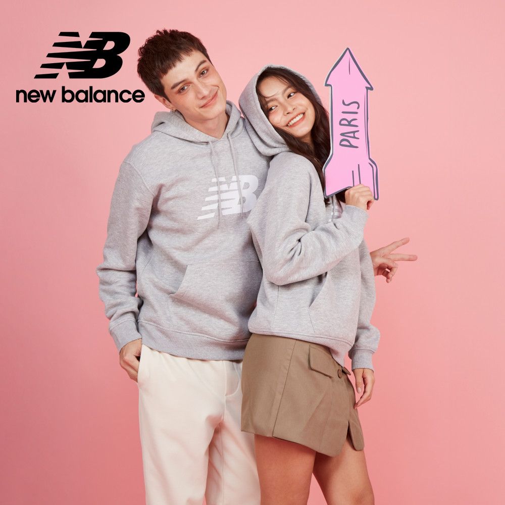 NEW BALANCE 刷毛連帽長袖上衣_女性_淺灰色_WT43524AG