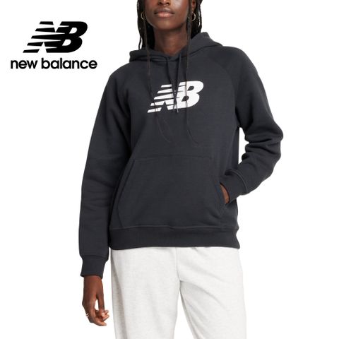 New Balance 紐巴倫 【New Balance】刷毛連帽長袖上衣_女性_黑色_WT43524BK