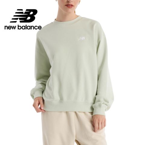 NEW BALANCE 圓領棉質長袖上衣_女性_果綠色_WT41508NUM