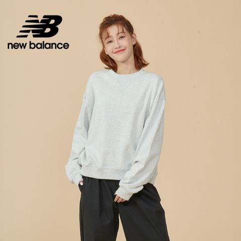 NEW BALANCE 鋼印LOGO長袖上衣_女性_灰色_WT43535AHH