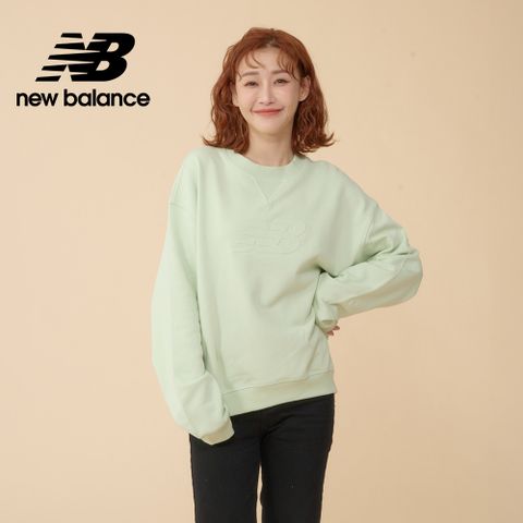 NEW BALANCE 鋼印LOGO長袖上衣_女性_果綠色_WT43535NUM