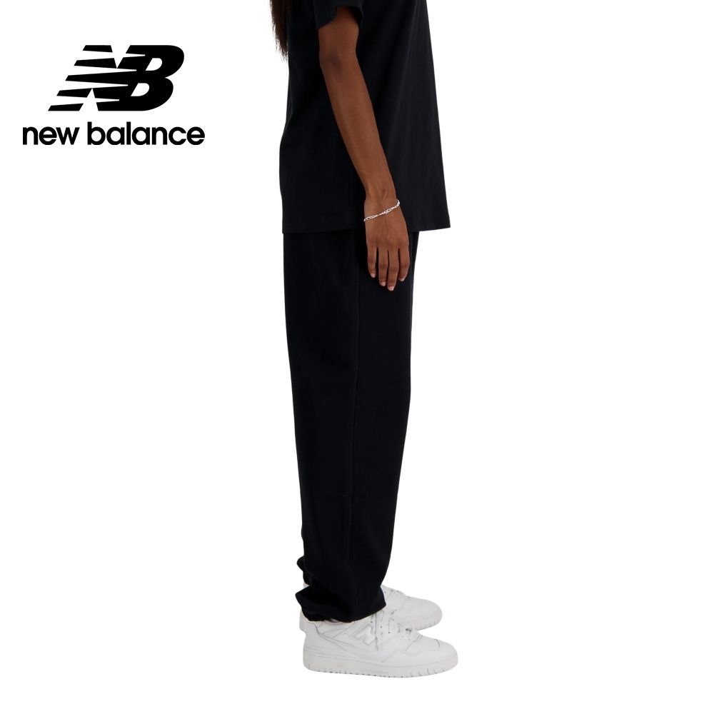 New Balance 紐巴倫 刺繡NB鬆緊抽繩棉質長褲_女性_黑色_AWP41513BK