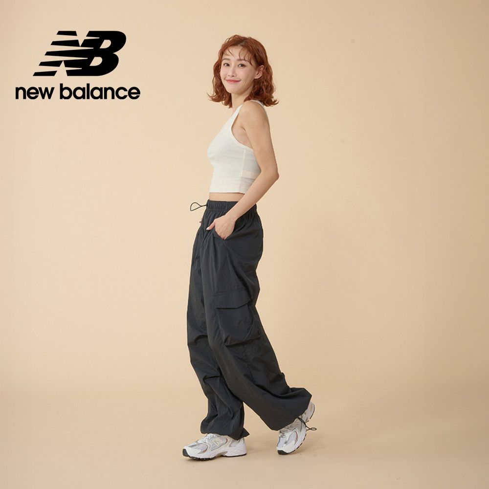 NEW BALANCE 尼龍工裝長褲_女性_黑色_AWP43534BK