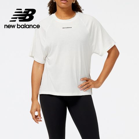 NEW BALANCE []落肩側開叉短袖上衣_女性-象牙白_象牙白_WT31103SST