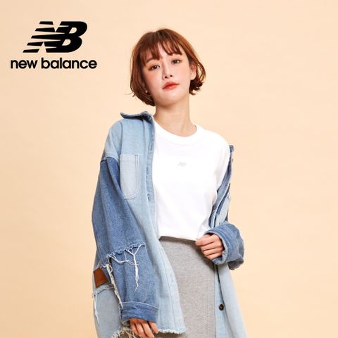 NEW BALANCE []寬鬆圓領刺繡LOGO短袖上衣_女性_白色_AWT33510WT