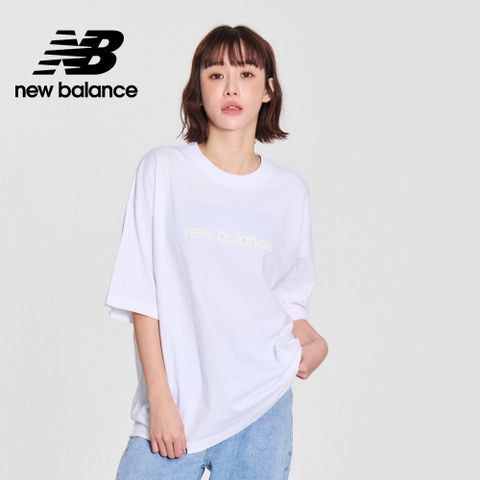 NEW BALANCE 寬鬆棉質短袖上衣_女性_白色_WT41555WT