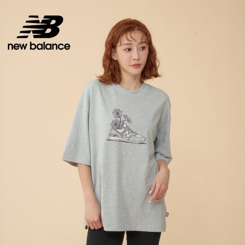 NEW BALANCE 俏皮插畫短袖上衣_女性_灰色_WT43556AG