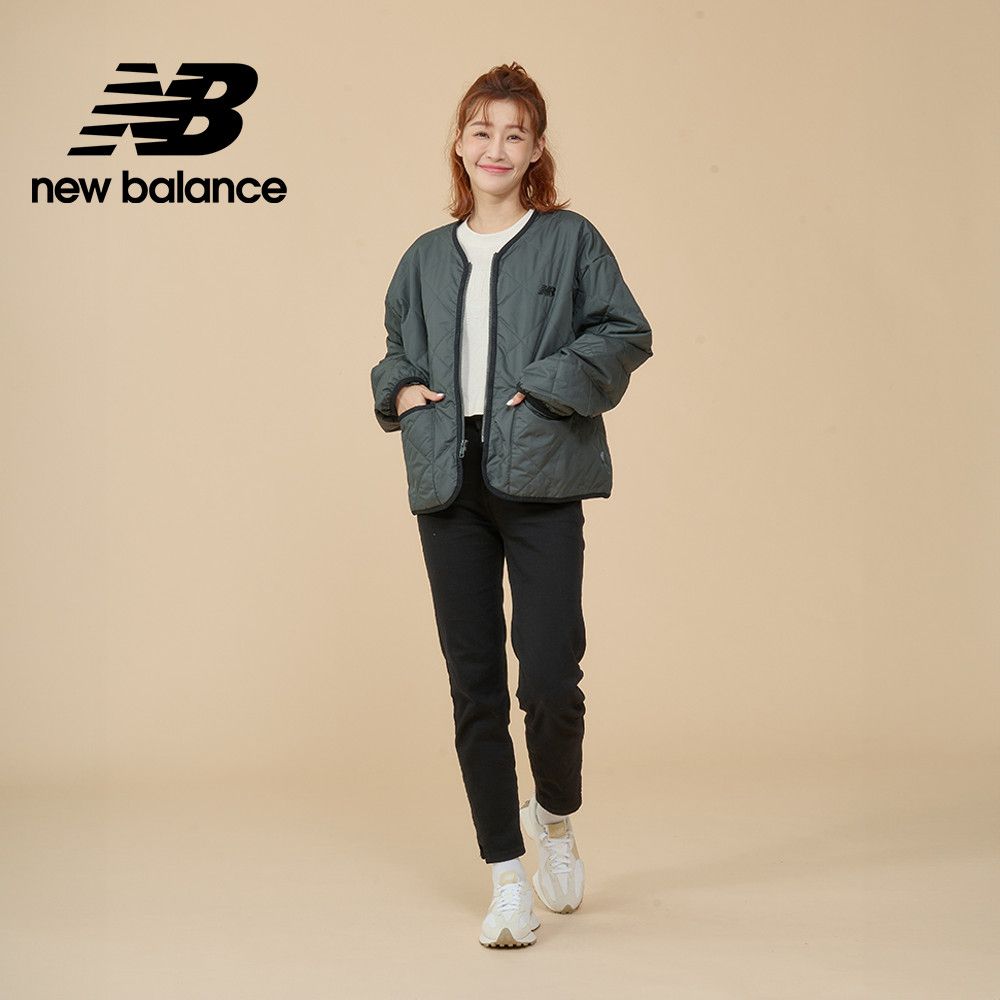 New Balance [New Balance]菱格輕薄防潑水外套_女性_墨灰色_WJ43517ACK