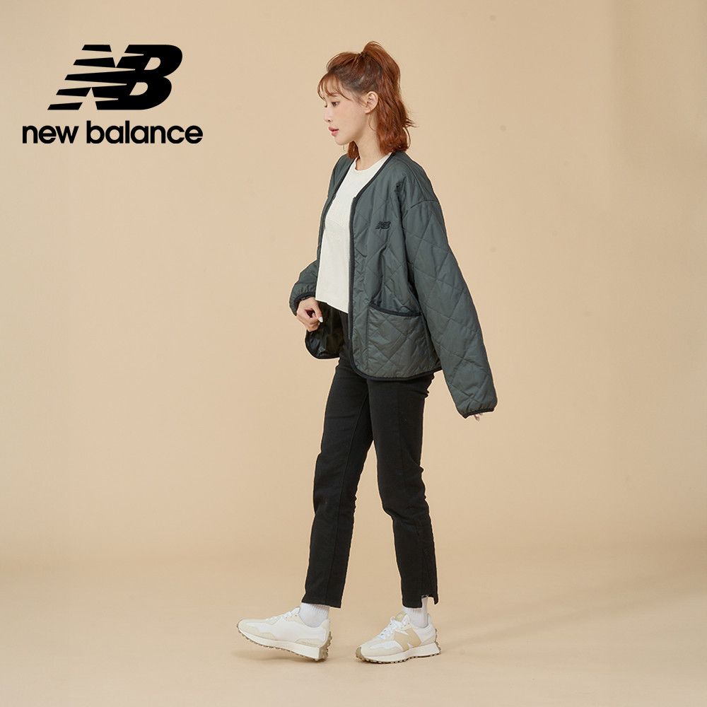 New Balance [New Balance]菱格輕薄防潑水外套_女性_墨灰色_WJ43517ACK