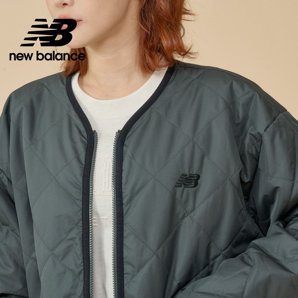 New Balance [New Balance]菱格輕薄防潑水外套_女性_墨灰色_WJ43517ACK