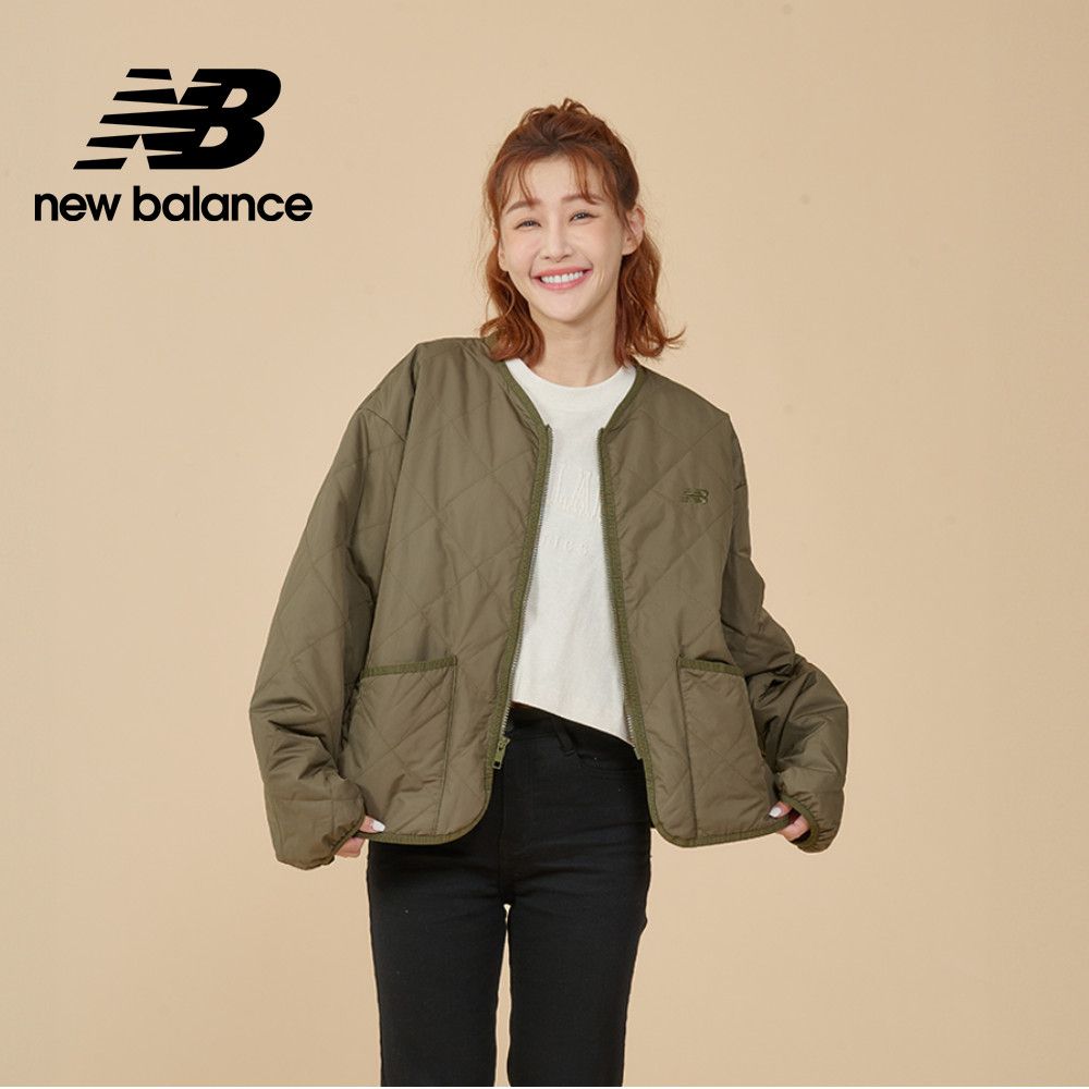 New Balance [New Balance]菱格輕薄防潑水外套_女性_軍綠色_WJ43517DMO