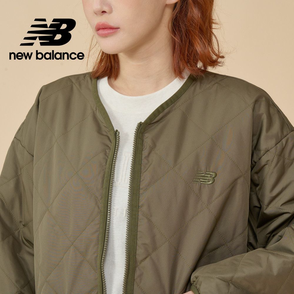 New Balance [New Balance]菱格輕薄防潑水外套_女性_軍綠色_WJ43517DMO