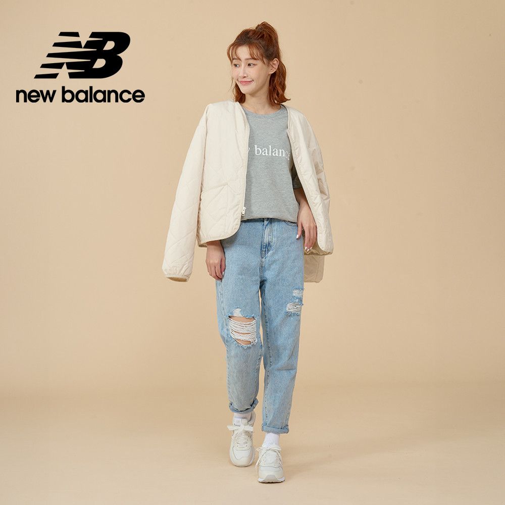 New Balance [New Balance]菱格輕薄防潑水外套_女性_杏色_WJ43517LIN