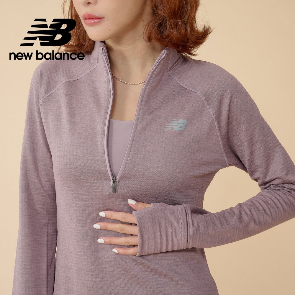 NEW BALANCE [New Balance]快乾吸排刷毛長袖上衣_女性_粉紫色_WT43200IWH