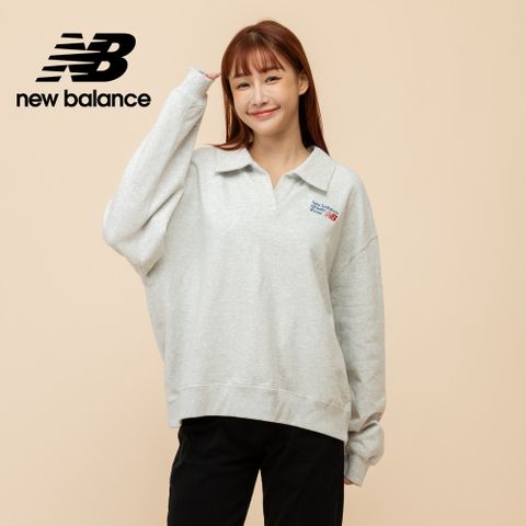 [New Balance]半開襟長袖上衣_女性_淺灰色_WT51513AHH