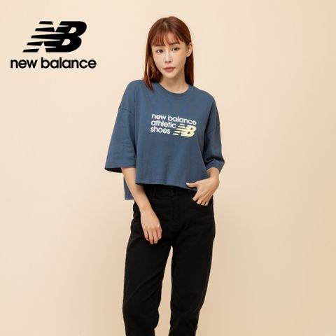 [New Balance]前短後長短版上衣_女性_藍色_WT51908VTI
