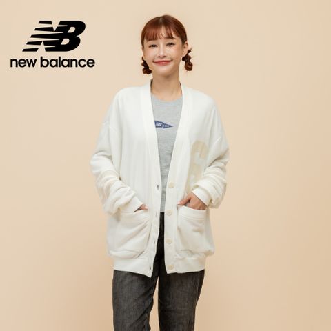 [New Balance]棉質長袖外套開襟衫_女性_米白色_WT51515SST