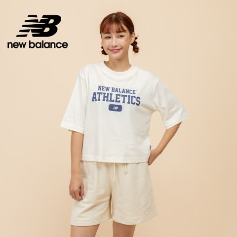 [New Balance]棉質短版上衣_女性_米白色_WT51530SST