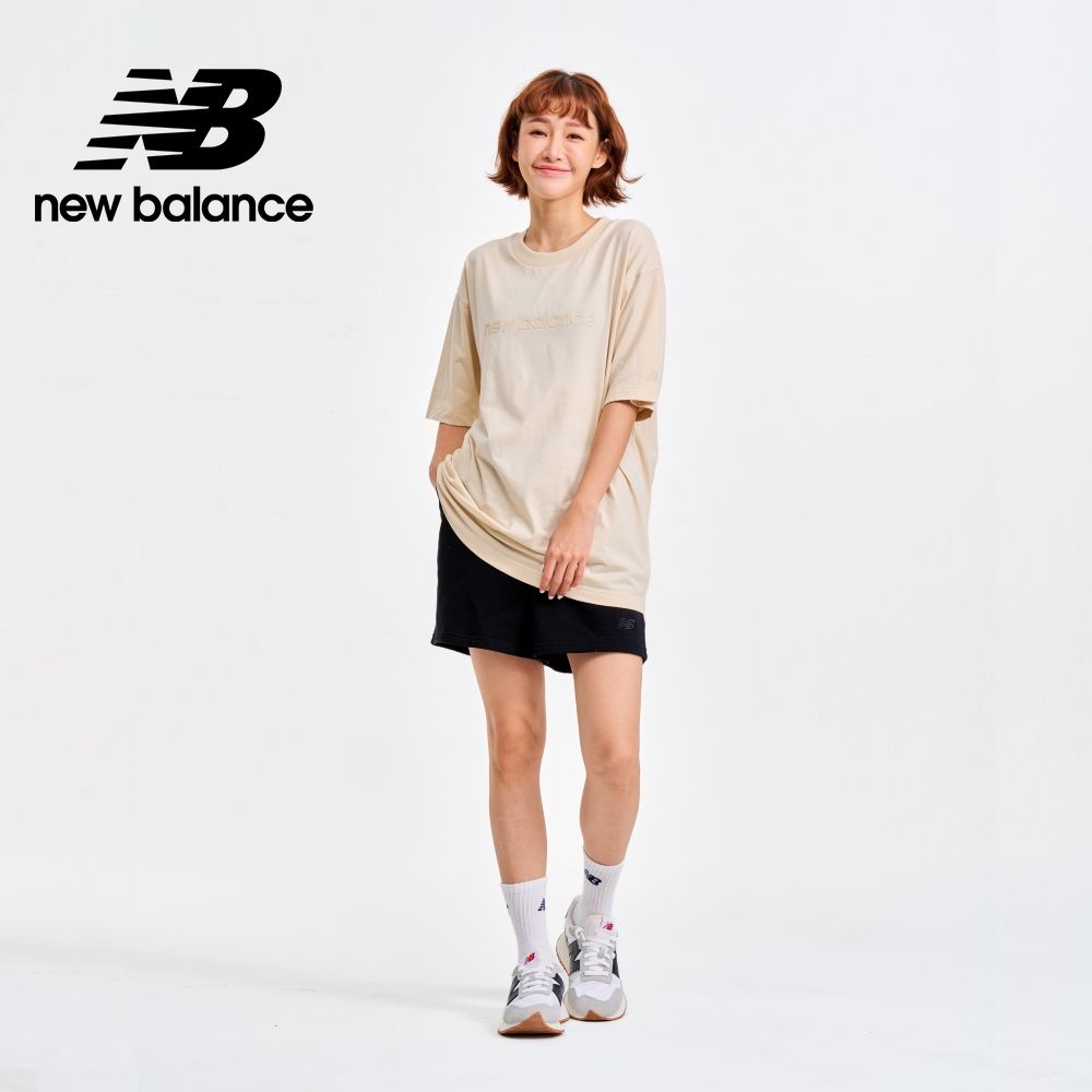 NEW BALANCE 鬆緊抽繩棉質短褲_女性_黑色_WS41508BK