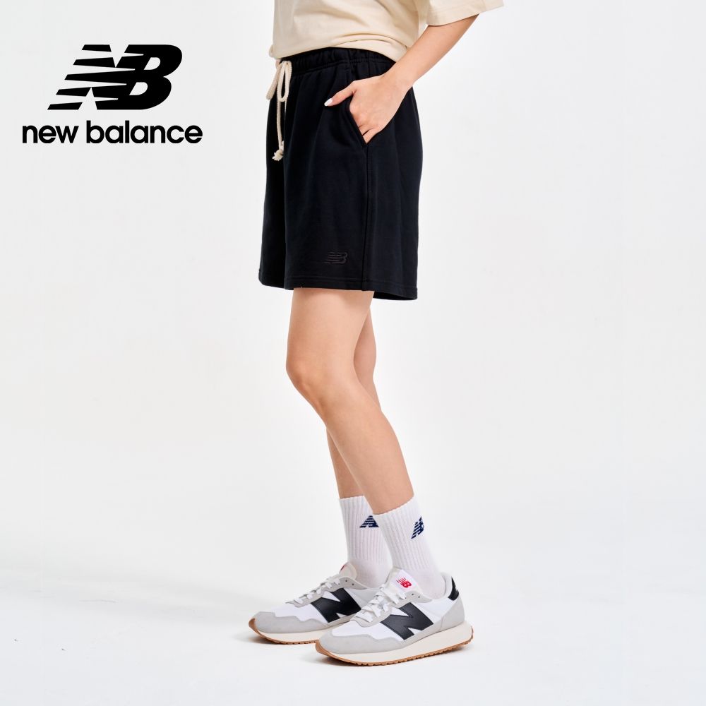 NEW BALANCE 鬆緊抽繩棉質短褲_女性_黑色_WS41508BK