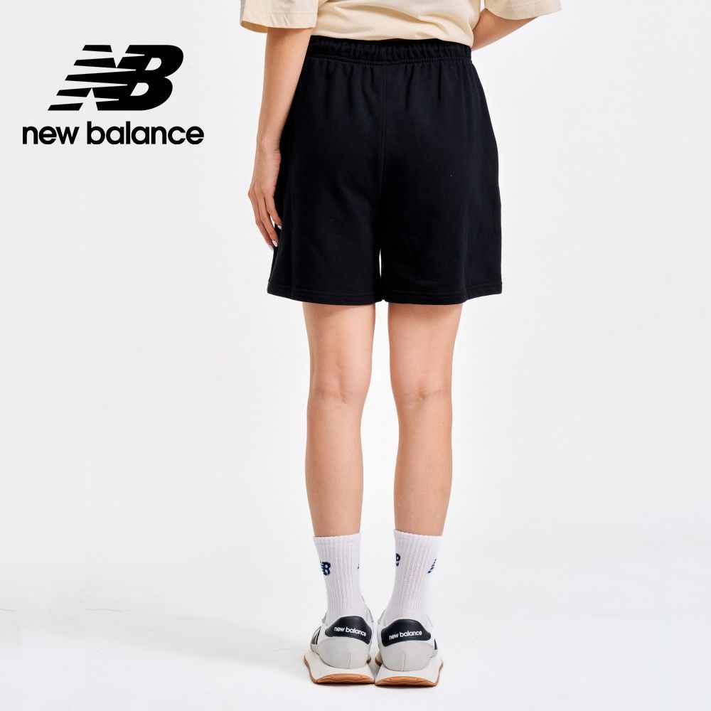 NEW BALANCE 鬆緊抽繩棉質短褲_女性_黑色_WS41508BK