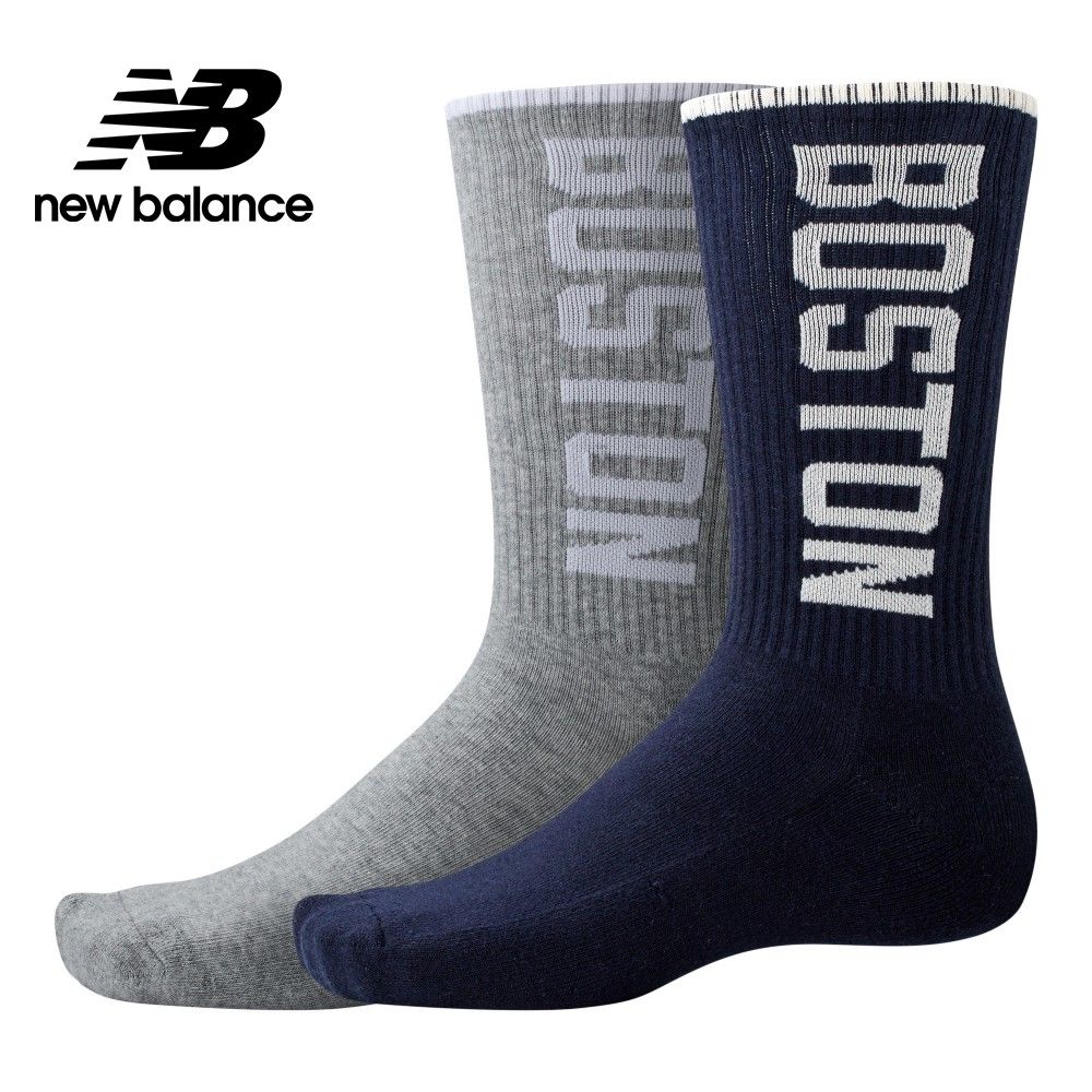 NEW BALANCE 棉質長襪二入組_中性_灰/黑色_LAS42362AS2