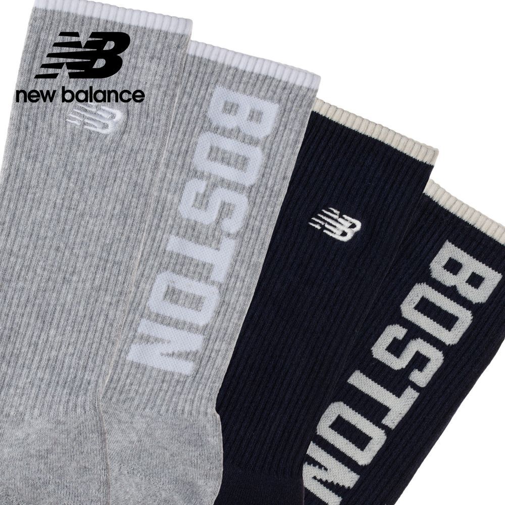 NEW BALANCE 棉質長襪二入組_中性_灰/黑色_LAS42362AS2