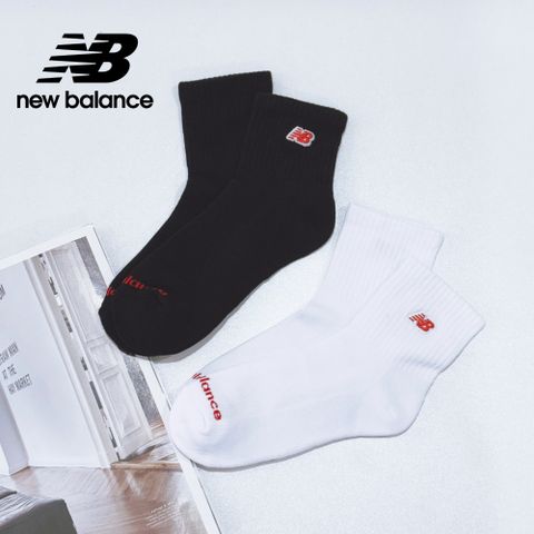 New Balance 紐巴倫 [New Balance]中筒襪一組二入_中性_白/黑_LAS51272WK