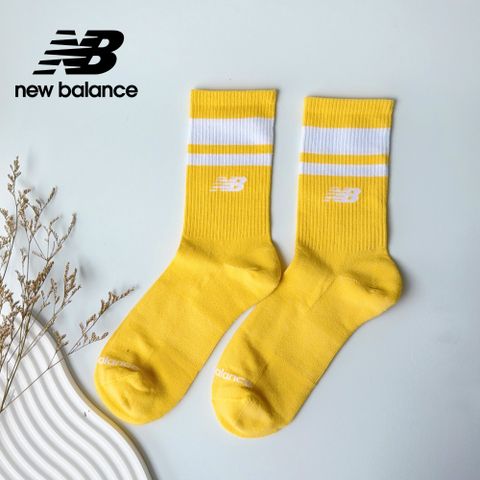 [New Balance]條紋中長襪_中性_黃色_LAS51231CEE