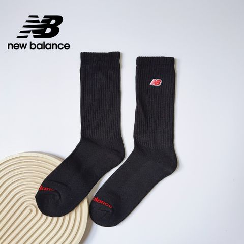 [New Balance]刺繡LOGO舒適棉襪_中性_黑色_LAS51261BK