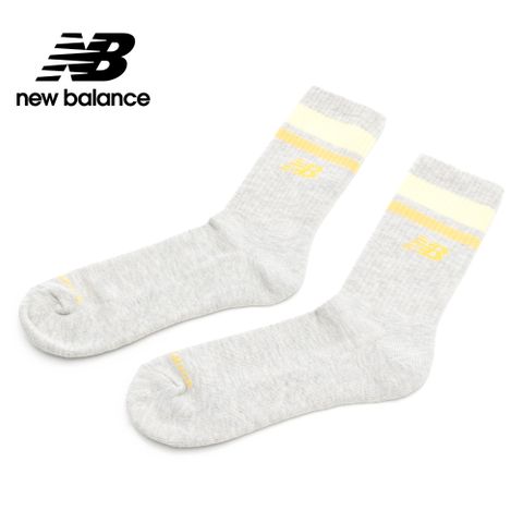 [New Balance]條紋中長襪_中性_灰/黃條紋_LAS51241CEE