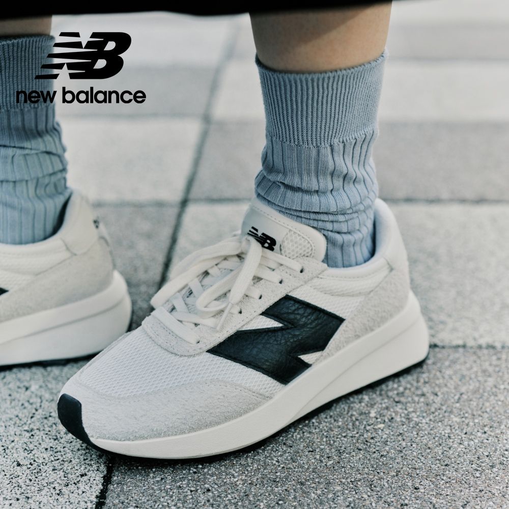 New Balance 紐巴倫 復古鞋_中性_白黑色_U370NA-D楦(另附雙鞋帶:黃+黑)